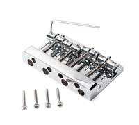 ibasenice Ponte Per Basso Elettrico Metallo Con Corde Stile Vintage Include Viti e Chiave Per Montaggio Colorazione Cromata Per Jazz e Altri Generi Musicali