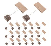 ibasenice Porta Biglietti da Tavolo in Legno Rustico con Clip a Cuore | Base in Legno con Corteccia, Design Vintage, per Menu Brevi e Segnaposto su Tavoli