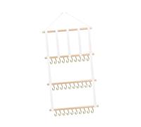 ibasenice Porta Fiocco per Capelli da Bambina Organizer per Accessori per Capelli Fatto in Legno Naturale e Corda per Appendere alla Parete o Dietro la Porta per Riporre Fasce e Fermagli