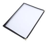 ibasenice Porta Menù Inserti Trasparenti, Cartella Menu in Pvc e Pelle Artificiale, A4, 6 Pagine, per Hotel e Fine Dining, Display Chiaro