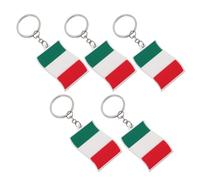 ibasenice Portachiavi Bandiera Italiana in PVC e Lega di Zinco Set da 5 Pezzi con Ciondolo Cartone Animato Multifunzionale Accessorio per Zaino Borsa e Regalo Nazionale