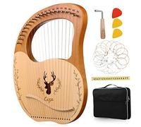 ibasenice Portatile Lyre Harp Corde Con Chiave Di Accordatura e Borsa Nera Arpa Lira in Legno Con Bordi Arrotondati Per Principianti Suono Rilassante e Sella in Ferro Resistente