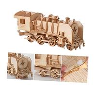 ibasenice Puzzle 3d Treno a Vapore in Legno Per Adulti e Bambini, Rompicapo Educativo Senza Colla, Decorazione Da Collezione, Giocattolo Di Legno Resistente e Levigato