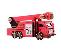 ibasenice Puzzle di Legno per Ragazzo Ragazza Ragazza Assemblaggio di Camion dei Pompieri Puzzle Tridimensionale Educativo di Legno Simulata Giocattoli Fai da Te