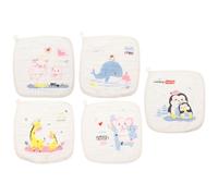 ibasenice Salviette Mussole in Cotone 5 Pezzi per Neonata Femmina, Multiuso e Ecologiche, come Regalo per Neomamma per Bagno Quotidiano