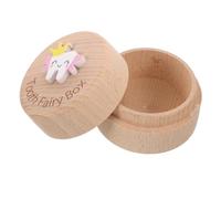 ibasenice Scatola Porta Dentini Da Latte in Legno Rotonda Contenitore Per Primo Dente o Capelli Fetali Scatolina Porta Dentini Da Latte Per Ragazzo Ragazza Ragazza Piccoli