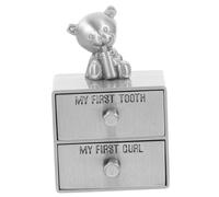 ibasenice Scatola Porta Dentini Decorativa in Metallo Con Cassetto Doppio Per Conservare Capelli Primo Dente Organizer Piccolo e Leggero Per Ricordi Bambina