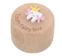 ibasenice Scatola Porta Dentini Legno Per Contenitore Per Denti Da Latte e Design Cartoon Ricordi Infanzia Confezione Unica Per Memorie Preziose