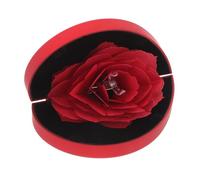 ibasenice Scatola Portagioie Forma di Cuore con Rosa Rotante Custodia Elegante per Anelli da Fidanzamento e Proposte Regalo per Festa degli Innamorati Compleanni e Anniversari Contenitore