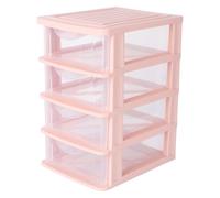 ibasenice Scatola Portaoggetti da Scrivania Cassetti Trasparenti in Plastica Pp, Mobiletto Organizer a 4 Livelli Salvaspazio per Cosmetici e Cancelleria, Custodia per Archiviazione Compatta