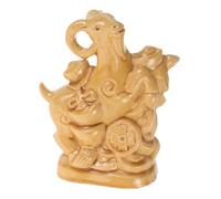 ibasenice Scultura di Ricchezza e Prosperità in Terracotta Smaltata dello Zodiaco Cinese Capra per Capodanno con Finitura Lucida Decorazione da Tavolo