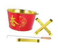 ibasenice Secchio in Acciaio Inossidabile Per Bruciatura Sacrificiali Inceneritore Di Denaro Apertura Ampia Design Maniglia Per Proteggere Le Mani