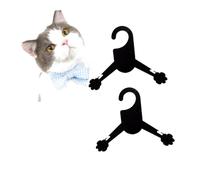ibasenice Set 10 Pezzi Appendiabiti Neri per Abbigliamento Cani e Gatti, in Plastica Spessa Resistente, Forma a Zampa, Taglia per Uso