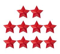 ibasenice Set 10 Spille a Stella 3d in Alluminio Rosso 4cm, Distintivi Pentagramma Decorativi per Cappelli, Giacche e Zaini, per Memorial Day e Feste Patriottiche