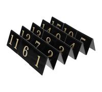ibasenice Set 15 Pezzi Numeri Acrilici Nero Oro, Segnaposto Stabile per Tavoli Ristorante e Festa Investigativa, Cartellini Numerati per Scena del Crimine e Giochi