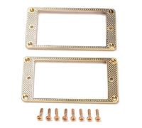 ibasenice Set 2 Anelli Di Montaggio Humbucker in Metallo Dorato Per Chitarra Elettrica, Telaio Pickup Base Piatta Per Sostituzione e Decorazione Strumento Musicale