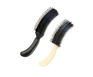 ibasenice Set 2 Pezzi Pettini per Chioma Design Creativo in Plastico Nero e Bianco Impugnatura Fissa per Styling Chioma Professionale