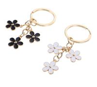 ibasenice Set 2 Pezzi Portachiavi a Forma di Fiore in Metallo Resistente Anello per Zaino Borsa e Auto Ciondolo Decorativo Leggero e Compatto per Accessori Moda