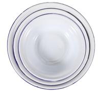 ibasenice Set 3 Ciotole Smaltate d'Epoca per Cucinare e Mescolare, Bacinelle Decorative in Smalto per Uso Domestico e Preparazione Cibi