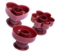 ibasenice Set 3 Stampi per Ciambelle in Pp Marrone, Forme Rotonda, Fiore e Cuore, Strumenti fare Dolci e Biscotti, per Amanti della Pasticceria e Raccolte tra Amici
