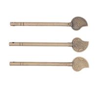ibasenice Set 3pezzi Spillo di Bloccaggio in Ottone per Porta Vintage Stile Cinese Antico Forma a Foglia, Sicurezza Rinforzata e Design Decorativo per Armadi e Ville