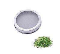 ibasenice Set 4 Coperchi in Acciaio 304 per Germinazione Barattoli di Vetro, Rete Rimovibile Resistente, Coltivazione Germogli Freschi a Casa, Multiuso Come Colino per Spezie e Zucchero