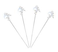 ibasenice Set 4 Pezzi Forcine per Chioma a Forma di Luna in Metallo Argento Cristalli, Design Minimalista e Stile Vintage per Look Quotidiano e Abiti Moderni