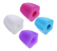 ibasenice Set 4 Tappi per Dentifricio in Silicone Autochiudenti Dispenser Multiuso Design Floreale Compatibili la Maggior Parte dei Tubetti per Bagno Ordinato e Pulito