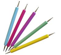 ibasenice Set 5 Pezzi Strumenti per Manicure Dotting Tools per Pittura Unghie in Plastica Colore Assortito Design Elegante e Impugnatura Confortevole