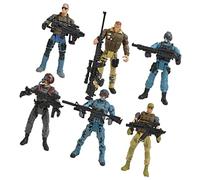 ibasenice Set 6 Pezzi Soldatini Militari in Plastica con Braccia e Gambe Mobili, Modelli di Forze Speciali Educativi e Creativi per Ragazzo Ragazza, Giocattoli Militari Interattivi