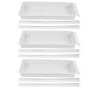ibasenice Set da 3 Cassette per Cucito Cassetto e Guida in Plastica Bianca, Organizzazione Portatile ed Efficiente per Spazi di Lavoro e Studi
