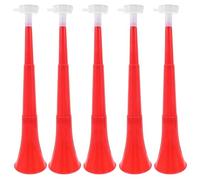 ibasenice Set di 5 trombe da stadio pieghevoli, 41 cm (16,14"), potenti trombe da stadio in plastica rossa, ideali per feste, partite e carnevali.