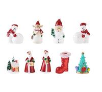 ibasenice Set di 9 mini ornamenti natalizi a forma di pupazzo di neve e | Mini set di ornamenti per alberi di Natale a forma di pupazzo di neve e Babbo Natale, decorazioni fai da te per globi di