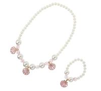 ibasenice Set di Gioielli Rosa Collana e Bracciale per Bambine in Acrilico per Feste di Compleanno e Giochi di Travestimento