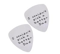 ibasenice Set Di Plettri Per Chitarra Da Uomo in Acciaio Al Titanio Con Design A Lettere Uniche Per La Festa Del Papà