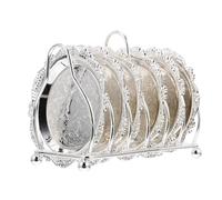 ibasenice Set di Vassoio Creativo in Metallo Argento con Piatto Foglia per Snack e Frutta, Grande Capacità, Stile Lussuoso, per Tavola da Pranzo e Regalo Quotidiano