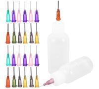 ibasenice Set Flaconi Comprimibili per Smalto Ceramica con Applicatore a Punta Ago, Bottiglie ad Ago per Smaltatura di Precisione, Utensili per Ceramica e Argilla Morbida, 4 Pezzi con 40