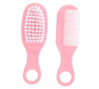 ibasenice Set Pettine da Massaggio e Spazzola per Chioma Ragazzo Ragazza Rosa Kit Cura Ragazzo Ragazza Bordi Arrotondati Antistatici in Pp e Tpe Stimola Circolazione Capelluto