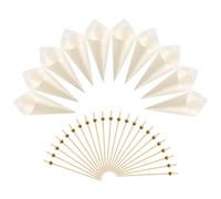 ibasenice Set Stecchini per Gelato Monouso in Legno e Plastica, 200 Pezzi Fruit Picks, Accessori per Aperitivo e Decorazioni Festa, per Party e Riunioni Familiari