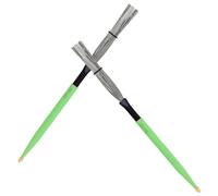 ibasenice Spazzola Per Batteria in Acciaio Al Carbonio e Manico in Legno Resistente e Confortevole Per Percussioni Come Batterie e Tamburi Jazz Facile Da Riporre in Custodia Per Batteristi p