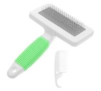 ibasenice Spazzola per Cani e Gatti Impugnatura Ergonomica Ampia Piastra per Toelettatura Efficiente Design ad Ago per Districare Nodi Rimuove Pelo in Eccesso da Tappeti e Animali Domestici