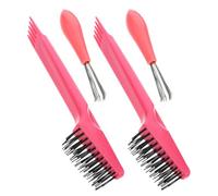 ibasenice Spazzolina per Pulizia Chioma Compatta in Abs Design Ergonomico, Strumento Pulente per Pettine, per Uso Quotidiano e Viaggio, Set 1 Pezzo Rosa
