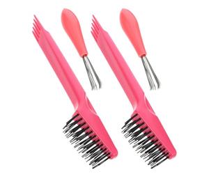 ibasenice Spazzolina per Pulizia Chioma Compatta in Abs Design Ergonomico, Strumento Pulente per Pettine, per Uso Quotidiano e Viaggio, Set 1 Pezzo Rosa