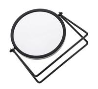 ibasenice Specchio da Tavolo per Trucco Rotondo Nero in Ferro e Vetro Luce Integrata per Applicazione Make Up e Cura della Pelle, Elegante e Chic per Amanti della Bellezza