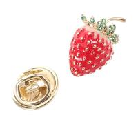 ibasenice Spilla a Forma di Fragola Rossa in Rame Texture Fine, Accessorio Carino e Leggero per Donna, per Halloween e Decorare Borse e Cappelli