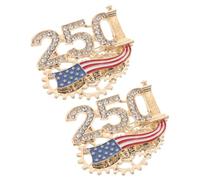 ibasenice Spilla Commemorativa 2 Pezzi in Lega Oro Design Storico e Stile Patriottico Americano per Eventi Anniversario Usa e Celebrazioni del 4 Luglio