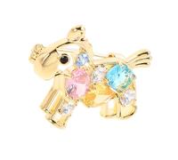 ibasenice Spilla da Bavero Forma di Cavallo Cristalli Spilla in Ottone Grazioso Animale da Fattoria Portafortuna dello Zodiaco per Cappotto Abito Cappello Calza Natalizia