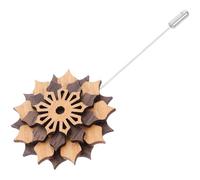 ibasenice Spilla da Bavero in Legno e Metallo Fiore Colorato e Perla, Elegante Accessorio Uomo per Giacca e Completo, per Occasioni Speciali e Natale