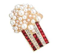 ibasenice Spilla da Donna Rossa in Lega a Forma di Popcorn, Decorazione Costume Elegante e Multiuso, Accessorio per Feste e Abbigliamento Quotidiano