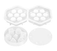 ibasenice Stampo in Silicone per Dadi 2 Pezzi con Scatola, Sette Forme Esagonali per Resina, Creativo e Pratico per Forniture DIY e Altri Ambienti